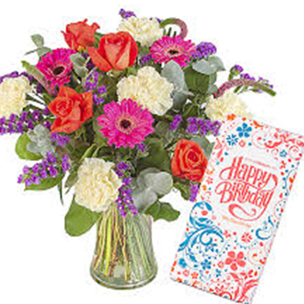 colorful fresh flowers card colorful fresh flowers card