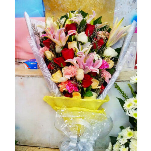 flower basket of various flowers