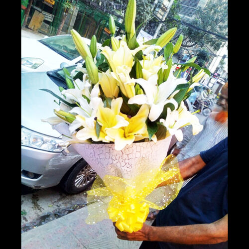 lovely lily hand bouquet