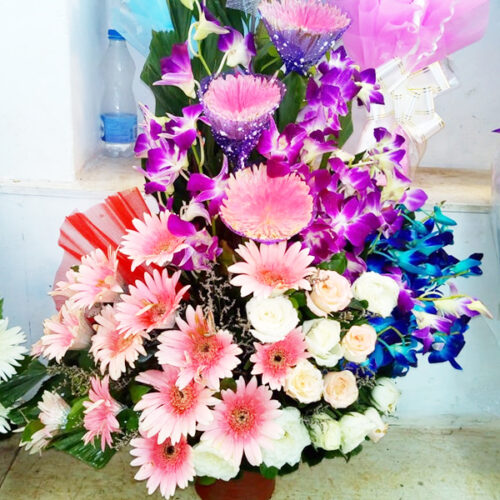 outstanding imported flowers cute basket