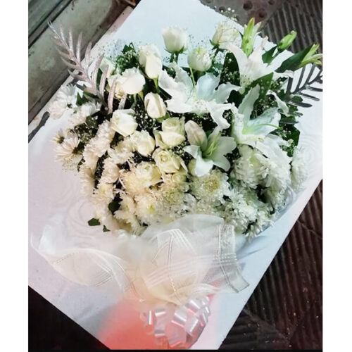 precious white flower hand bouquet