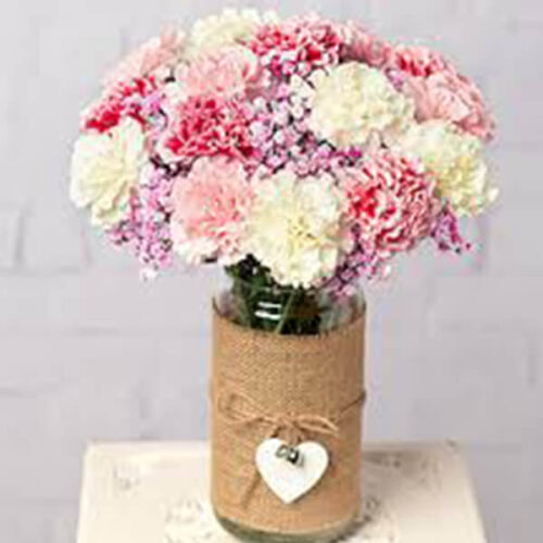 wonderful crystal vase of carnations gypsy