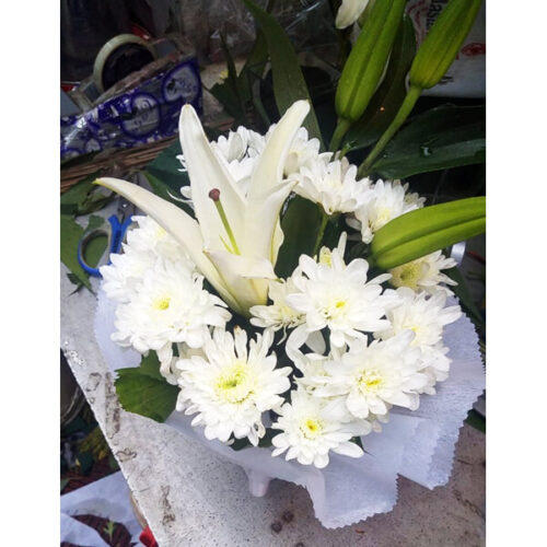 lovely white flower bati