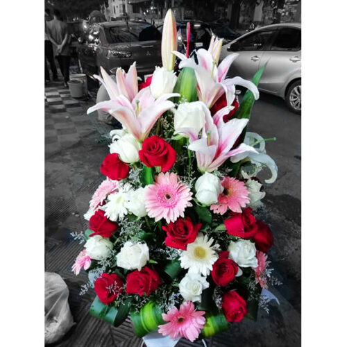 vivid colloection of flowers basket