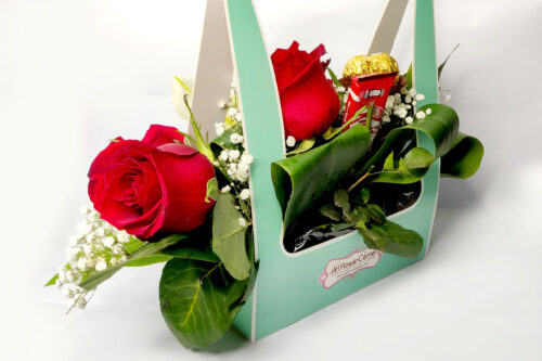 gypsy box combo with roses chocolates and lilly 03