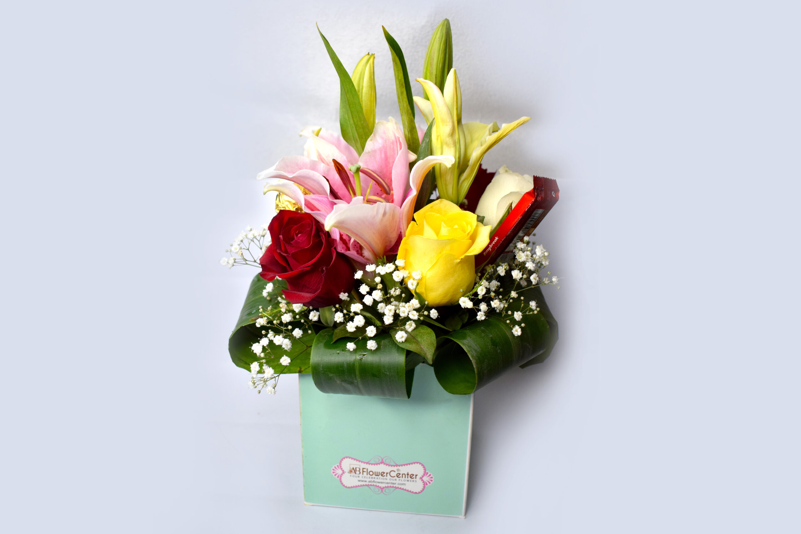 stunning flower box with chocolates for you beloved 01
