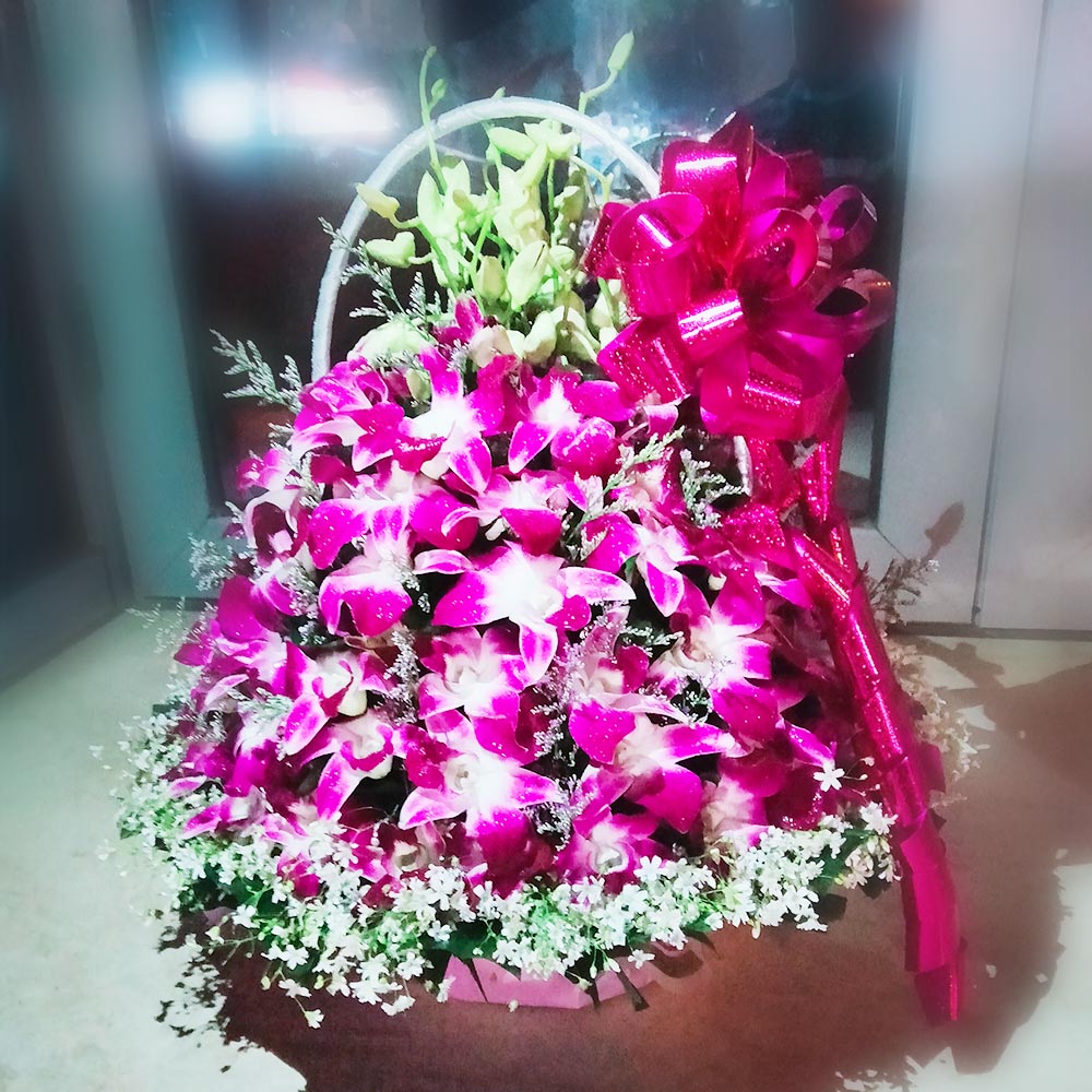 Purple Orchid Basket